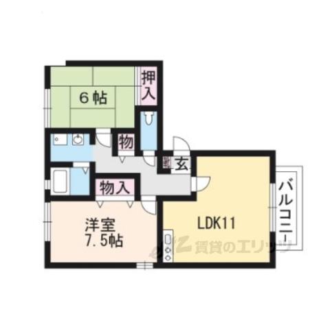 THICK FOREST(2LDK/3階)の間取り写真
