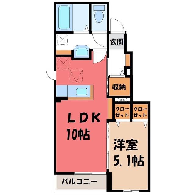 アルヴィータ A(1LDK/1階)の間取り写真