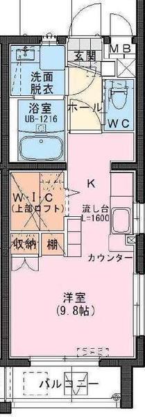 RIVIERE CHAMP 元宮(ワンルーム/2階)の間取り写真