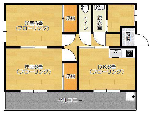馬場マンション(2DK/5階)の間取り写真