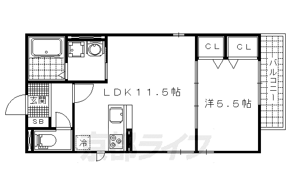 GRACE春紅(1LDK/2階)の間取り写真
