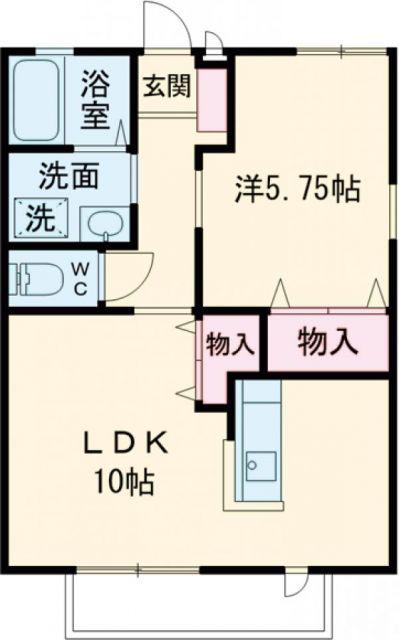 Kヒノデパナハイツ(1LDK/1階)の間取り写真
