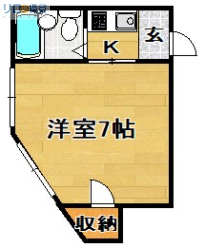 矢森第2マンション(1K/3階)の間取り写真