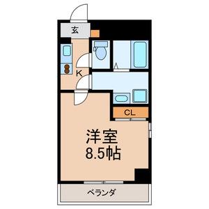 クィール(1K/3階)の間取り写真