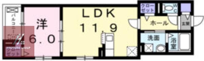 グラン トレゾール ファースト(1LDK/2階)の間取り写真