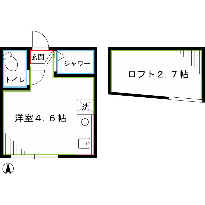 LALUCE高円寺(ワンルーム/2階)の間取り写真