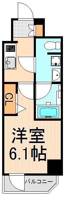 メインステージ千住中居町(1K/5階)の間取り写真