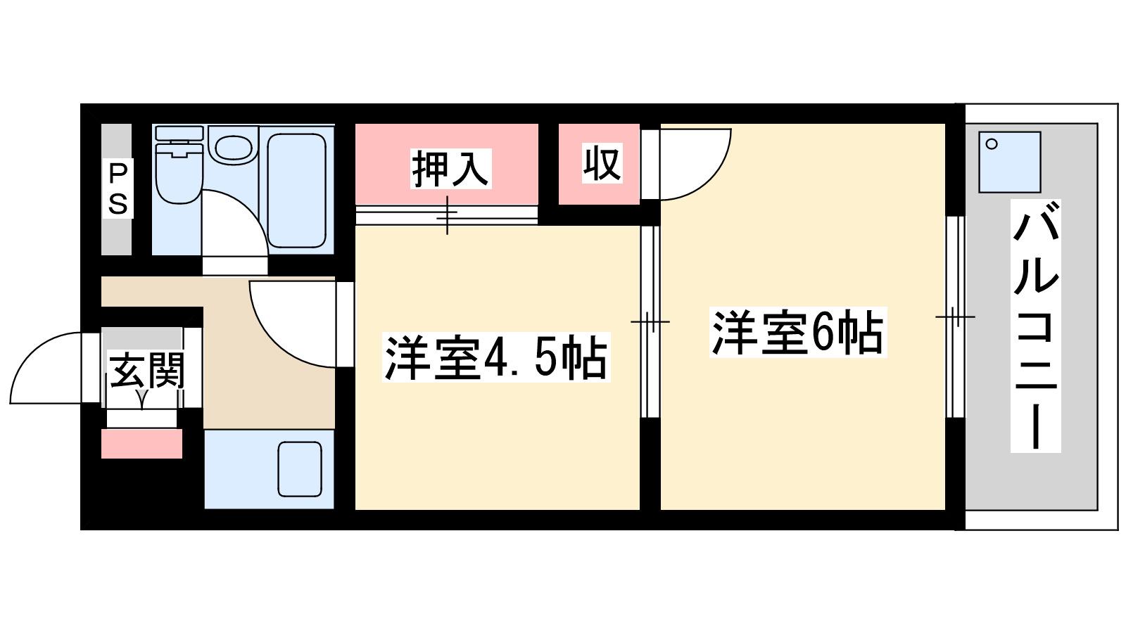 新大阪第2ダイヤモンドマンション(2K/8階)の間取り写真