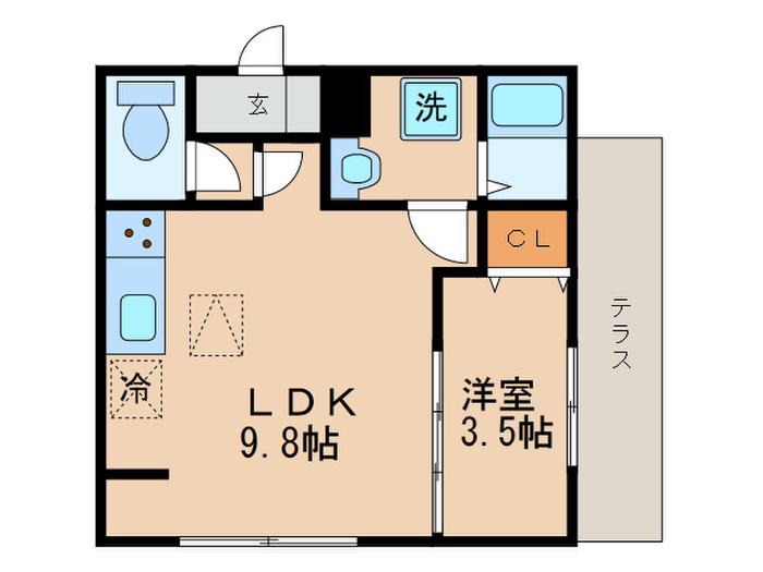 SUNSILK(1LDK/1階)の間取り写真