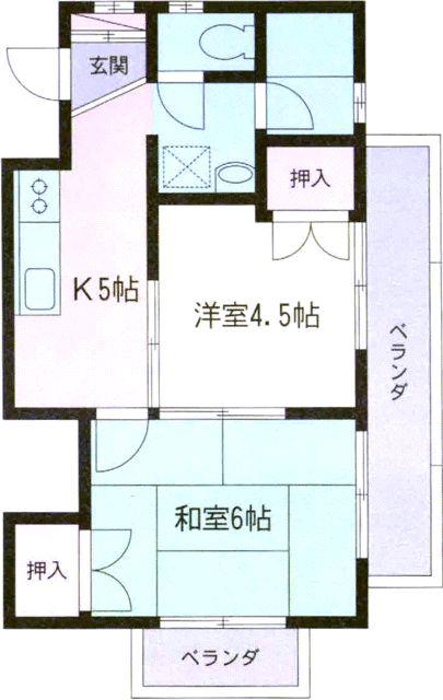 SKハイツII(2K/1階)の間取り写真