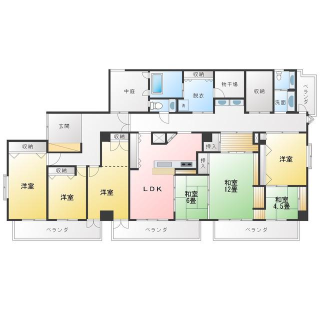 ラフォーレ円山II(7SLDK/2階)の間取り写真