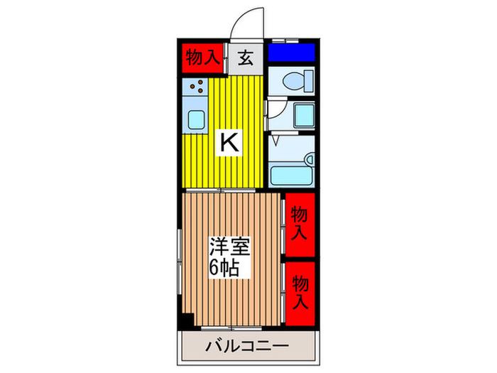 メゾンクレール(1K/2階)の間取り写真