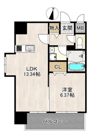 レクシア大日(1LDK/2階)の間取り写真