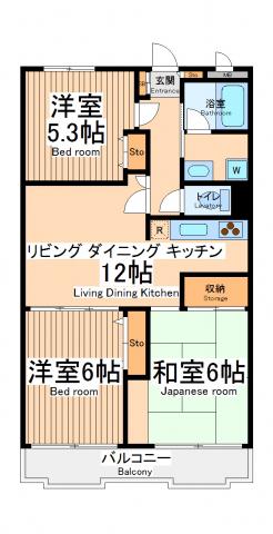 コーボック国領(3LDK/2階)の間取り写真