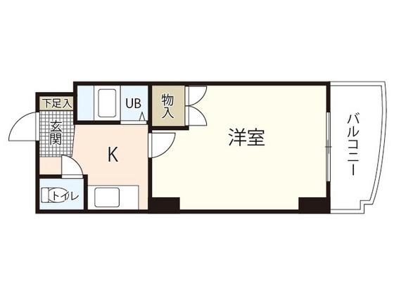 カルティエ城北通(1K/3階)の間取り写真