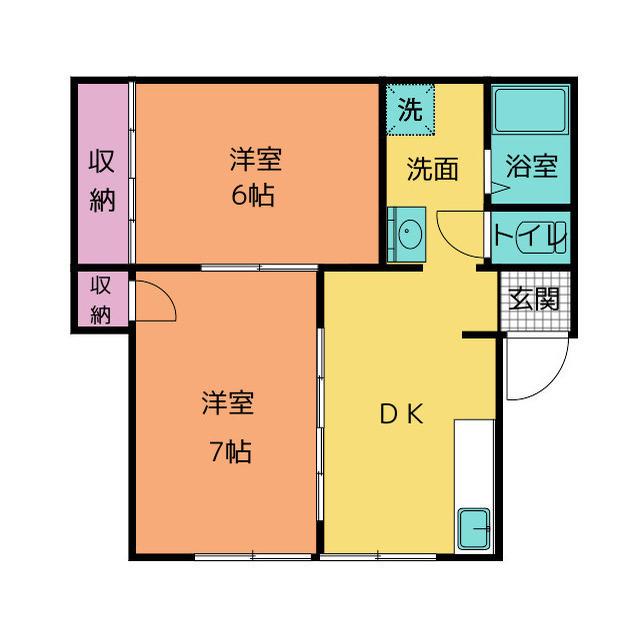 クエストワルツ香貫 A(2DK/2階)の間取り写真
