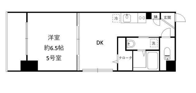 LEAVELL GRANDE 横浜中川(1DK/6階)の間取り写真