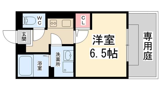 ヴェルドミール栄根(1K/1階)の間取り写真