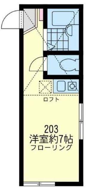 レガーロ鹿島田(ワンルーム/2階)の間取り写真