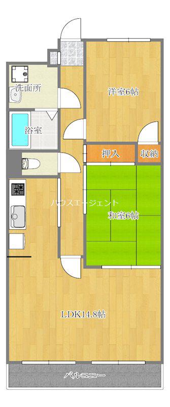 コンフォートMS(2LDK/6階)の間取り写真