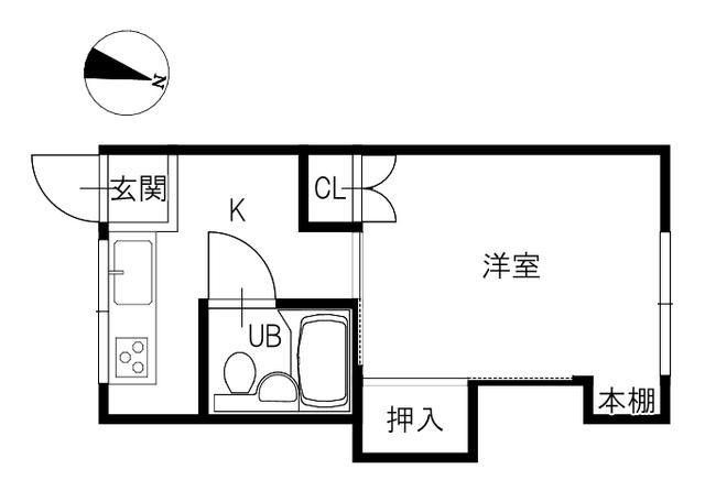 メゾン旭(1K/2階)の間取り写真