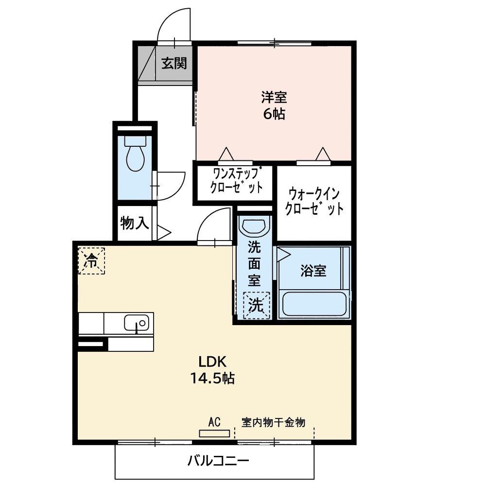 SEVEN桃山 B棟(1LDK/1階)の間取り写真