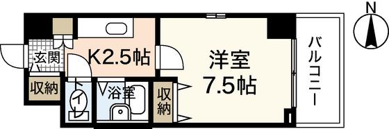 EFT広瀬北町(1K/8階)の間取り写真