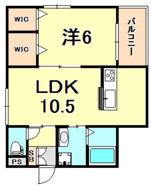 メゾンドプリムヴェール(1LDK/1階)の間取り写真