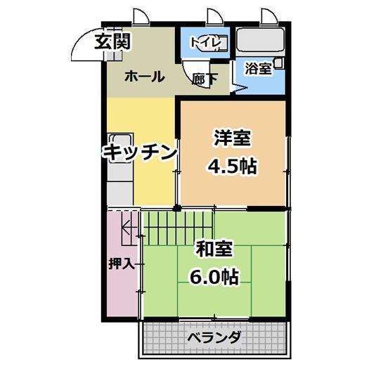 こーぽS(2DK/1階)の間取り写真