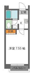 ETC大宮I(1K/4階)の間取り写真
