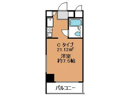 TIKビル(ワンルーム/4階)の間取り写真