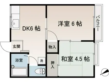 トラリュームアラキ(2DK/2階)の間取り写真