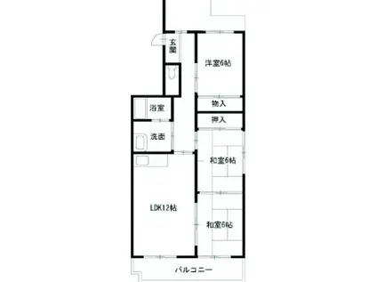 東綜ハンズマンション多加木(3LDK/3階)の間取り写真