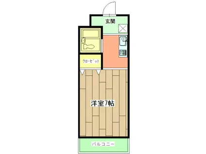 シャトー太秦(1K/4階)の間取り写真