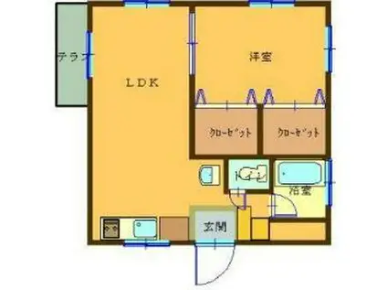 ファミールM(1LDK/4階)の間取り写真