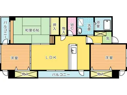 レリディアンスビューマ(3LDK/8階)の間取り写真