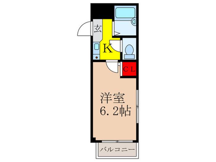 カーサ中村(1K/1階)の間取り写真