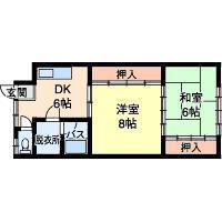 エクセレントTC(2DK/1階)の間取り写真