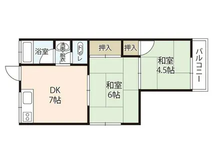 五石コータス(2DK/2階)の間取り写真