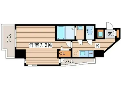 Sレジデンス南堀江(1K/9階)の間取り写真