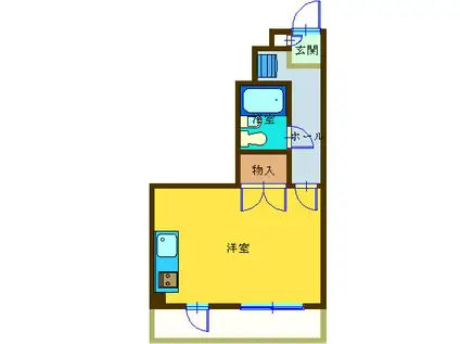 ハイツオオクボ(ワンルーム/3階)の間取り写真