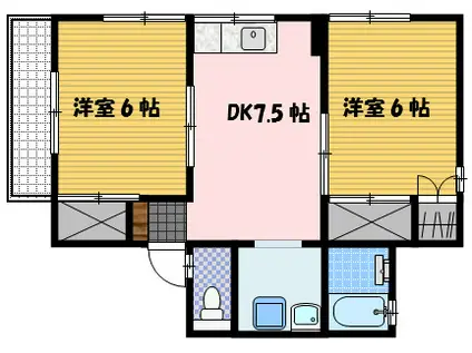 セジュール松野(2DK/1階)の間取り写真