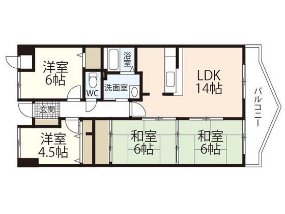 ベイサイドパレス宇品(4LDK/3階)の間取り写真