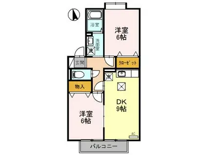 セジュールSAKUDAIII(2DK/1階)の間取り写真