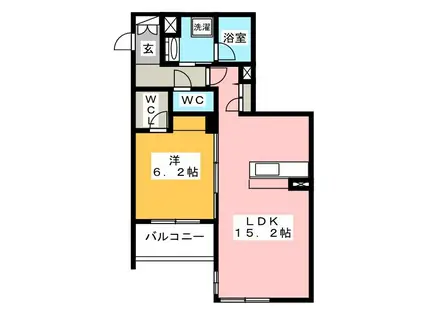 シャーメゾンけやき通(1LDK/1階)の間取り写真