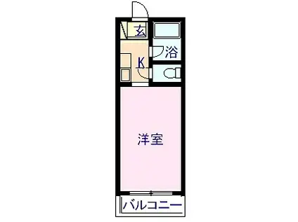 ハウベストマンション1番館上熊本(1K/4階)の間取り写真