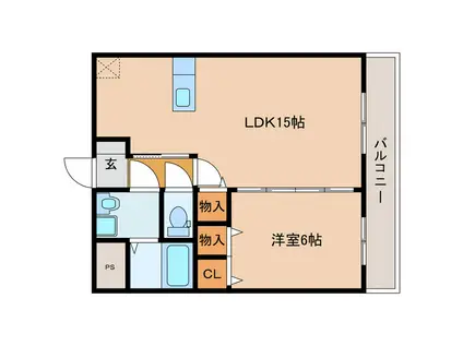 フェリシダード(1LDK/3階)の間取り写真