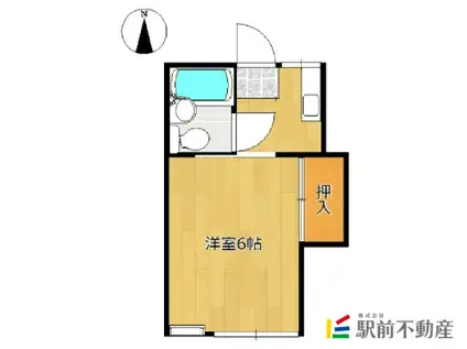 ハイツ栗林(1K/2階)の間取り写真