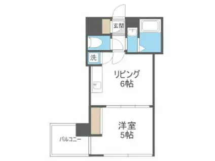 COURTT(1DK/4階)の間取り写真