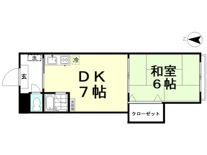 ジョイナス八尾(1DK/1階)の間取り写真